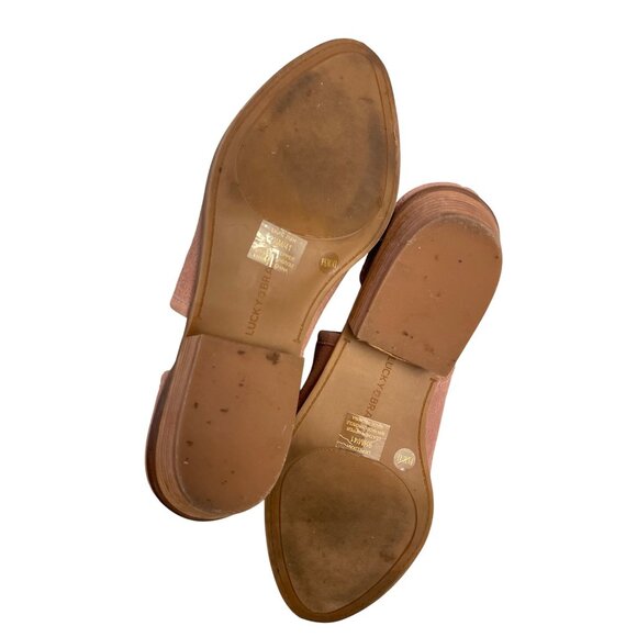 Lucky Brand Felixah Ankle Booties Blush Pink Size Women 9.5 M Suede Boots Rose - Picture 8 of 10
